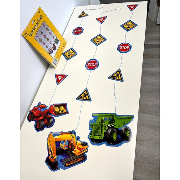 3-Piece "Under Construction" Hanging Birthday Party Decorations - Picture 3 of 5